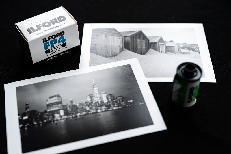 FP4 fit and with black and white prints on a dark surface