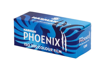 HARMAN Phoenix 120 ISO 200 colour film packaging on a white background